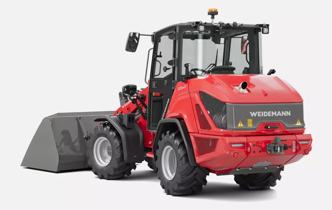 Weidemann wheel loader 2060 cabin with light good bucket, studio