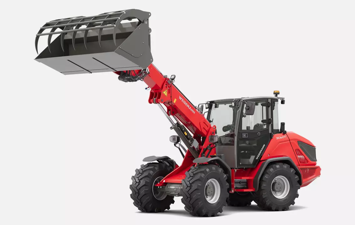 Weidemann telescopic wheel loader 3060T with shear grab, studio